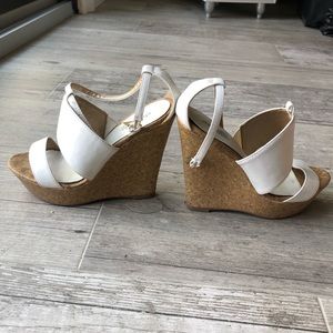 Charlotte Russe white wedges sandals